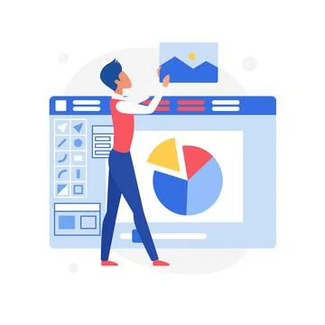 Man Designing UX Interface Stock Illustration