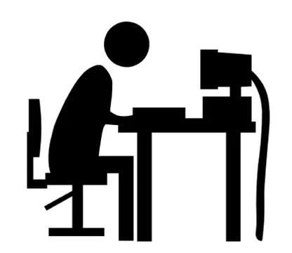 Man at a Desk Stock Illustration