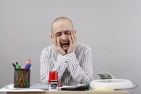 Man at desk Stock Photos