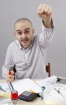 Man at desk Stock Photos