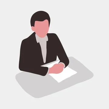 Man at Desk vector illustration Stock Illustration