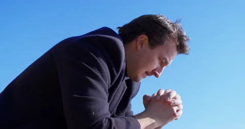 Man in despair psychological problems rumination reflection bankruptcy dismissal Stock Footage 238049007