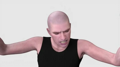 Man Destruction - 3d render with alpha channel. Stock Footage 167608232