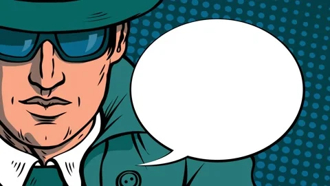 Man detective investigating and bubble speech Stock Footage 233624551