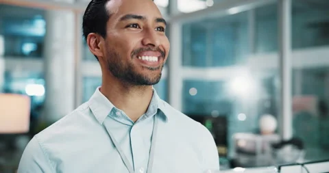 Man, developer and thinking with tablet in office for ideas, programming and Stock Footage 309000567