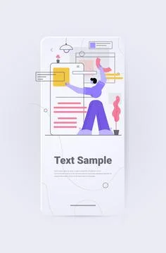 Man developer creating mobile app user interface application development concept Stock Illustration