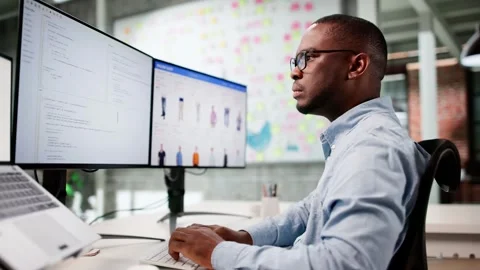 Man Developing Ecommerce Software As Web Developer Stock Footage 320768005