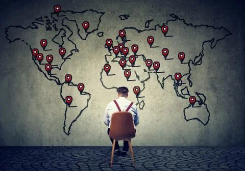 Man developing international business Stock Photos