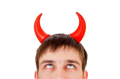 Man with a Devil Horns Stock Photos