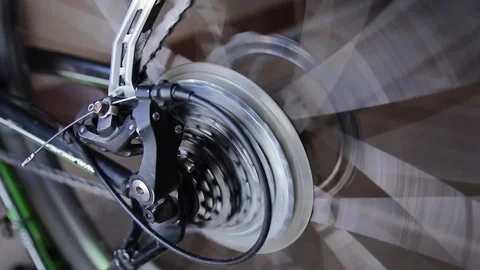 A man diagnoses a bicycle problem. Stock Footage 155056824