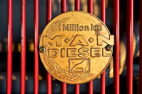  MAN Diesel 01.tif MAN Diesel Oldtimer Kipper, Sattel, Pritsche, Laufleist... Stock Photos