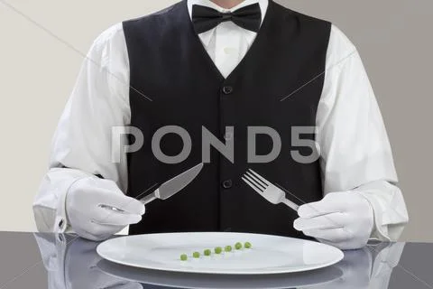 Man With Diet Meal In Plate