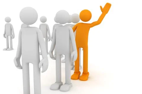 Man is different from the crowd Stock Illustration