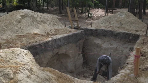 Man digging a hole Stock Footage 257900786