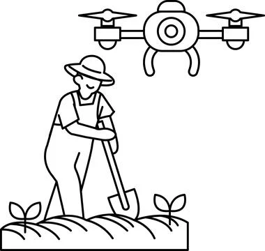 A man is digging a hole in the ground with a shovel Stock Illustration