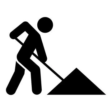 Man digging icon People in motion active lifestyle sign Illustrazione stock