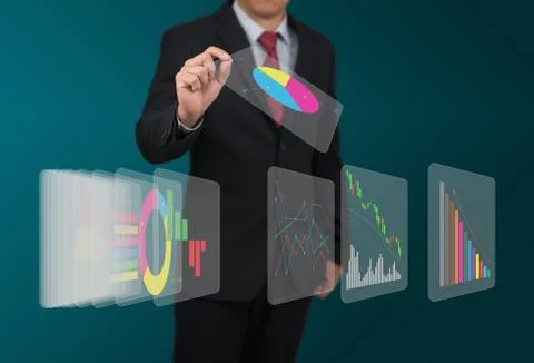 Man with digital display Foto stock