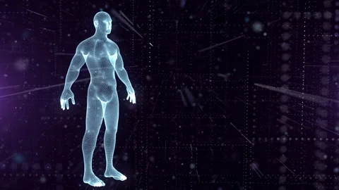 Man Digital Projection Stock Footage 249800030