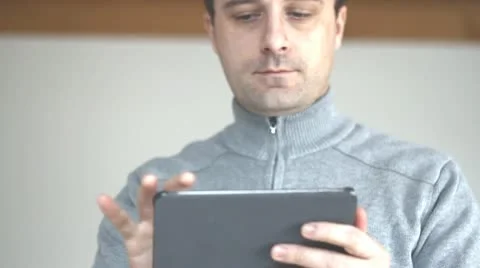 Man with digital tablet Stock Footage 20480198