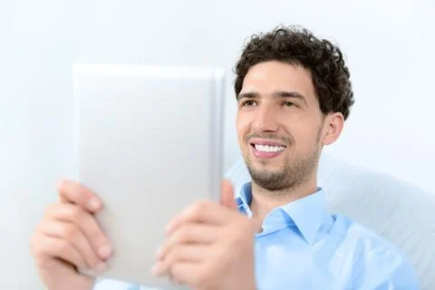 Man with digital tablet Stock Photos