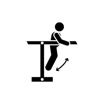 Man dipping bars exercise with arrow pictogram イラスト素材