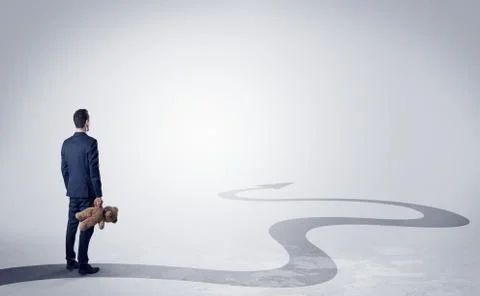 Man on the direction of success Stock Photos