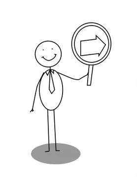 Man direction vector Stock Illustration