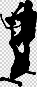 Man dirnking while exercising on exercising equipment Stock Illustration