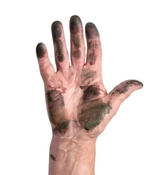 Man with dirty hands Stock Photos