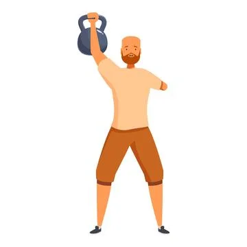 Man with disability lifting kettlebell, demonstrating strength, resilience, a Stock Illustration