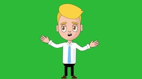 Man Disappointed Animation Character Loop Alpha Stock Footage 218315834