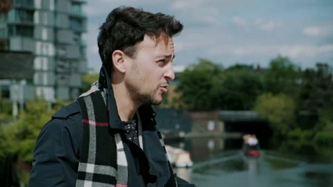 Man discussing something outdoors Stock Footage 130605024