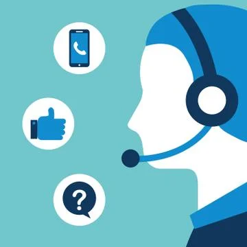 Man dispatcher headset customer service Illustrazione stock
