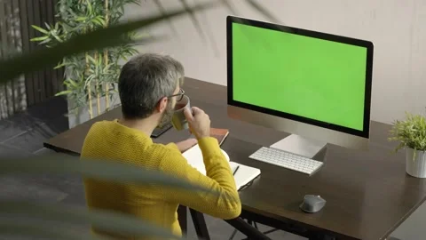 Man distance learning course, doing remote job concept working from home office 動画素材 172528136