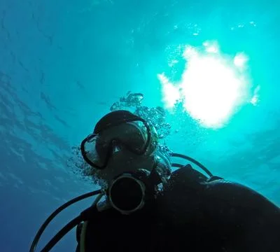 Man diver Foto stock