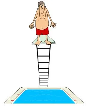 Man on a diving board Stock Illustration