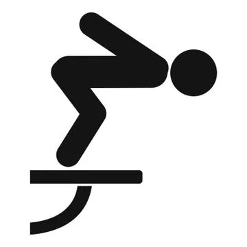 Man diving board pool icon, simple style イラスト素材