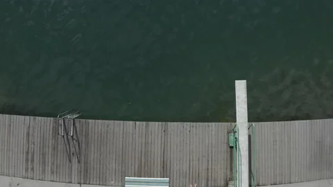 Man Diving Into Lake Swimming Diving Board French Lac d'Annecy Видео 154589467