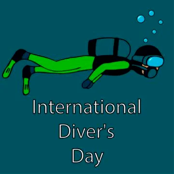 Man diving with a mask. international diver day. isolated vector illustration Stock Illustration
