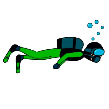 Man diving with a mask. isolated vector illustration Stock Illustration