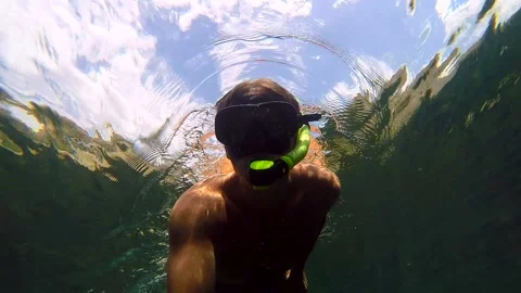 Man in the Diving Masks Stock Footage 85900414