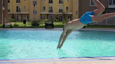 Man diving in the pool Stock Footage 41421640