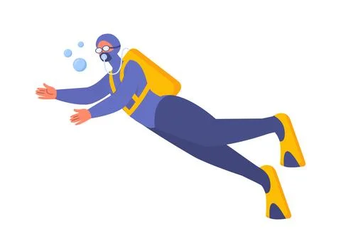 Man diving underwater vector concept Stock-Illustration