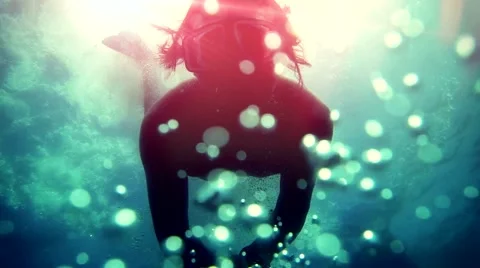 Man diving to the water Stock Footage 41094957