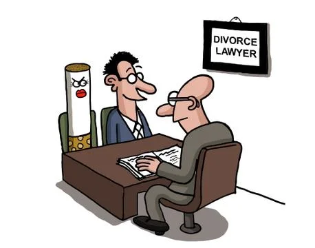 Man is divorcing a cigarette Stock Illustration