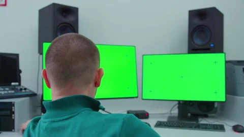 A man do a gesture like he place a hologram on a screen Stock Footage 276258326