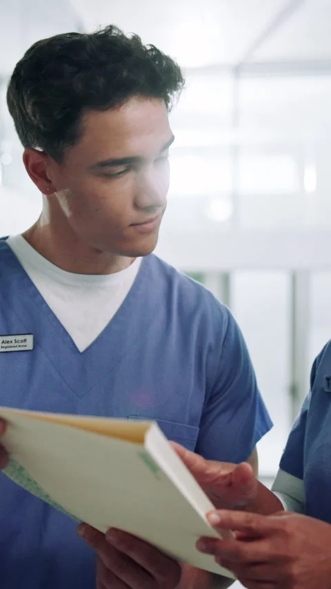 Man, doctor or team with folder for medical history, healthcare program or Stock Footage 319539053