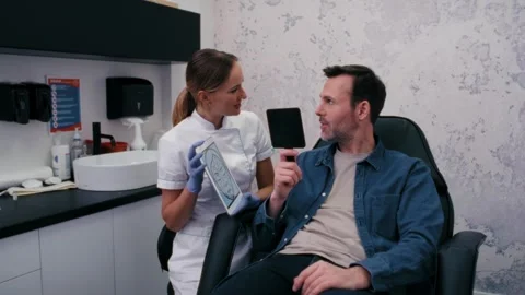 Man at the doctor's before face lifting Stock-Footage 274140018