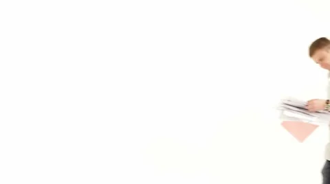 Man With Documents Video stock 52641589