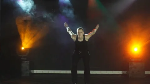 The man does a back flip Stock Footage 66806084